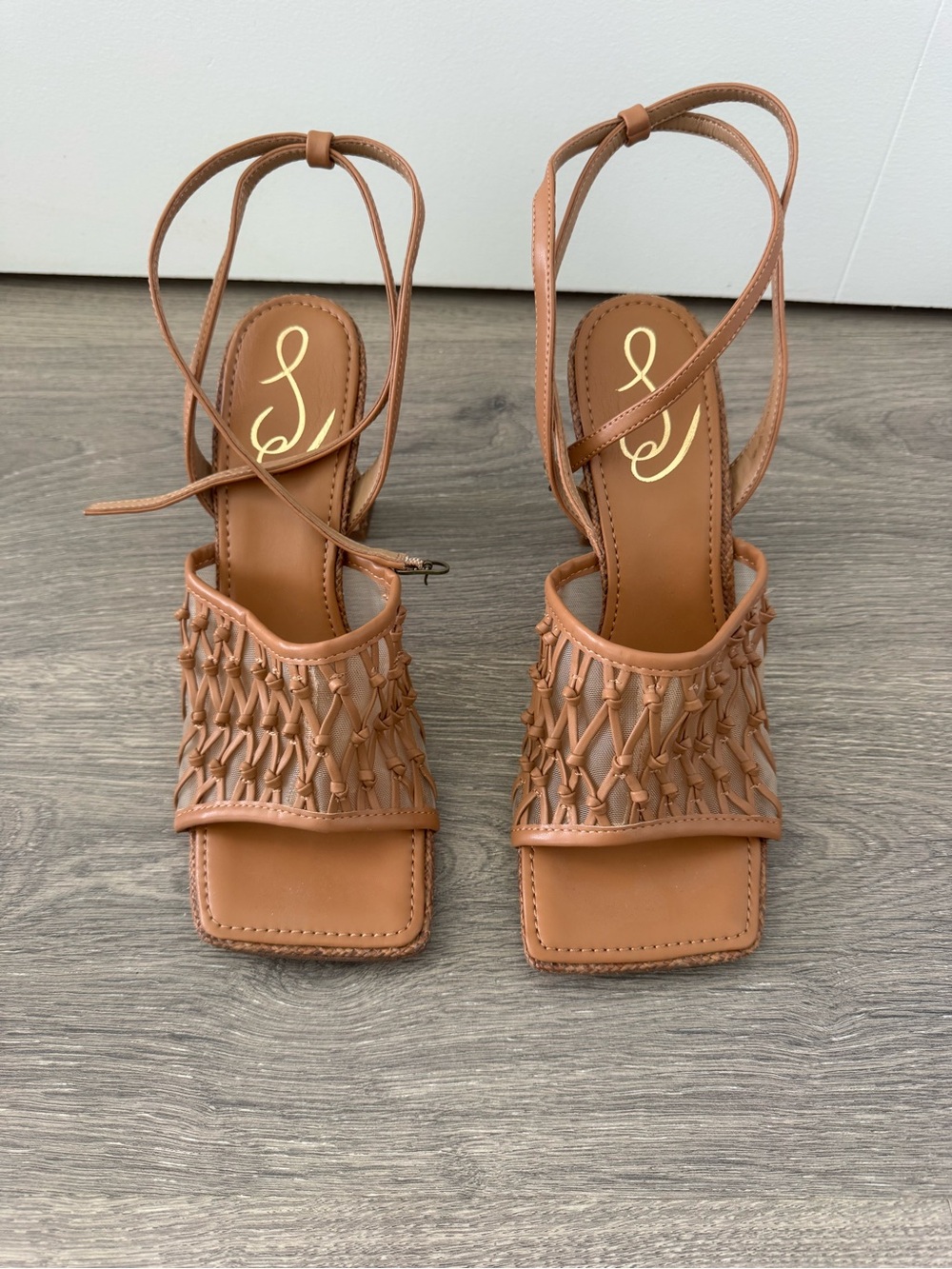 Sam Edelman Woven Square-Toe Heel Sandals